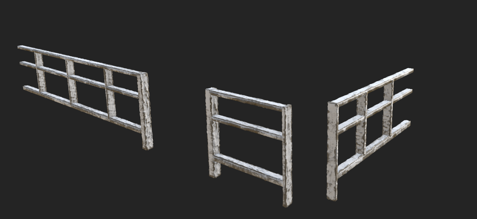 Railing prop three views