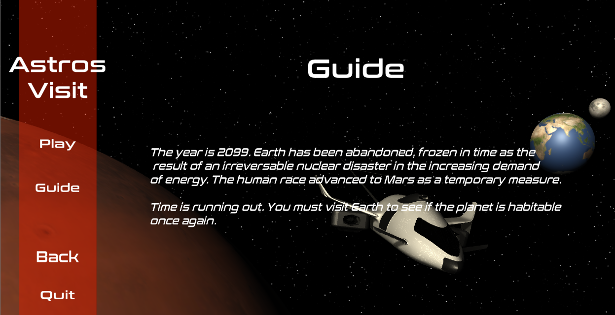 Astros Visit menu screen